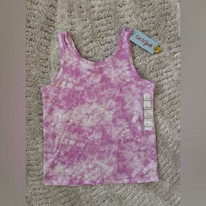 Cat & Jack purple tie dye style girls basic tank NWT